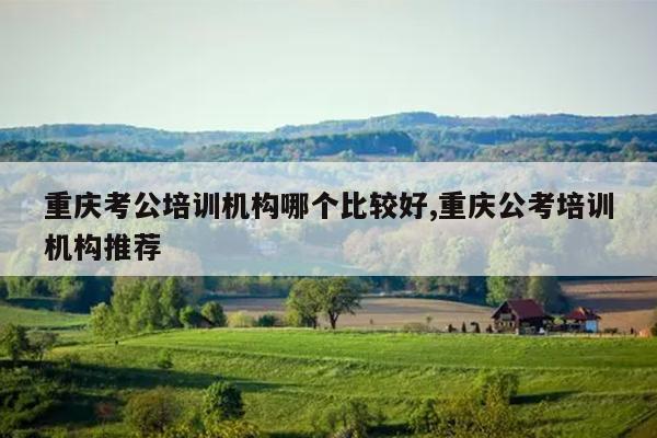 重庆考公培训机构哪个比较好,重庆公考培训机构推荐
