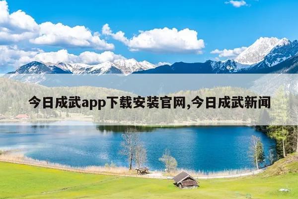 今日成武app下载安装官网,今日成武新闻