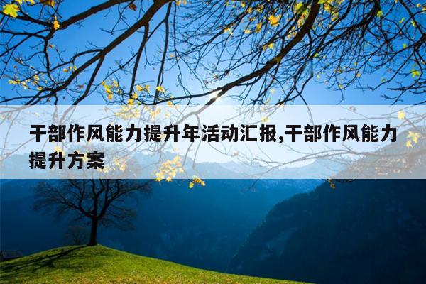 干部作风能力提升年活动汇报,干部作风能力提升方案