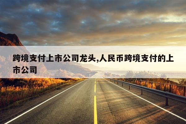 跨境支付上市公司龙头,人民币跨境支付的上市公司