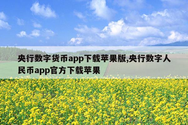 央行数字货币app下载苹果版,央行数字人民币app官方下载苹果