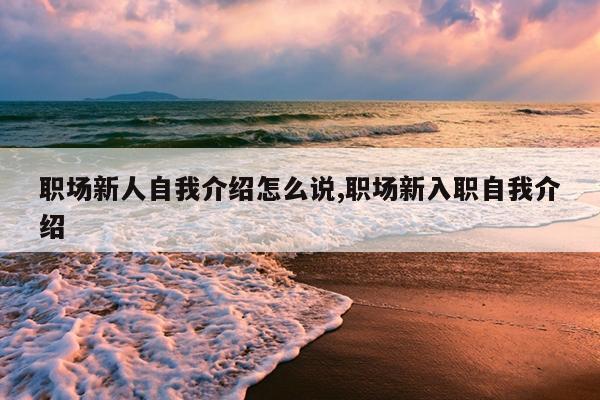 职场新人自我介绍怎么说,职场新入职自我介绍