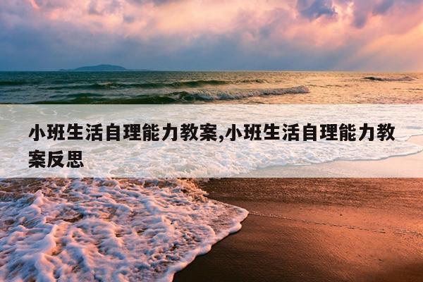 小班生活自理能力教案,小班生活自理能力教案反思