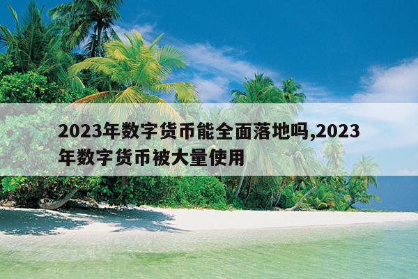 2023年数字货币能全面落地吗,2023年数字货币被大量使用