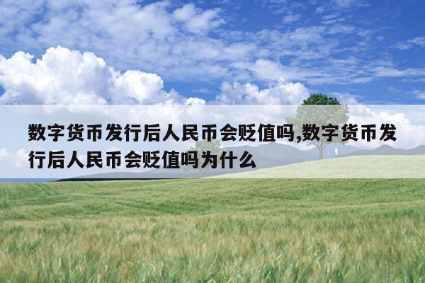 数字货币发行后人民币会贬值吗,数字货币发行后人民币会贬值吗为什么