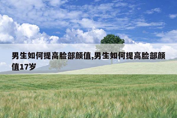 男生如何提高脸部颜值,男生如何提高脸部颜值17岁