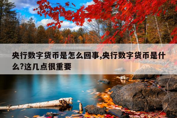 央行数字货币是怎么回事,央行数字货币是什么?这几点很重要