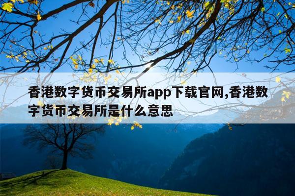香港数字货币交易所app下载官网,香港数字货币交易所是什么意思