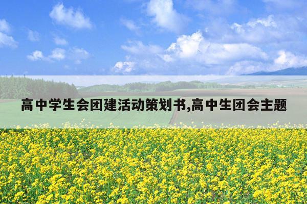 高中学生会团建活动策划书,高中生团会主题