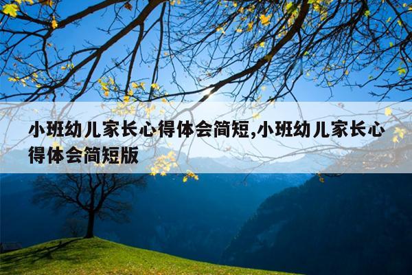小班幼儿家长心得体会简短,小班幼儿家长心得体会简短版