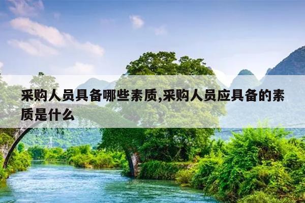 采购人员具备哪些素质,采购人员应具备的素质是什么