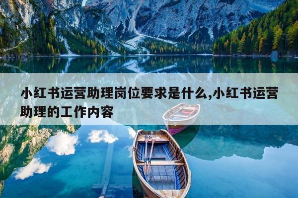 小红书运营助理岗位要求是什么,小红书运营助理的工作内容