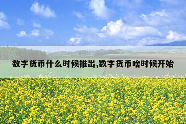 数字货币什么时候推出,数字货币啥时候开始