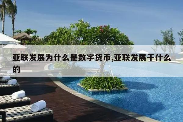亚联发展为什么是数字货币,亚联发展干什么的