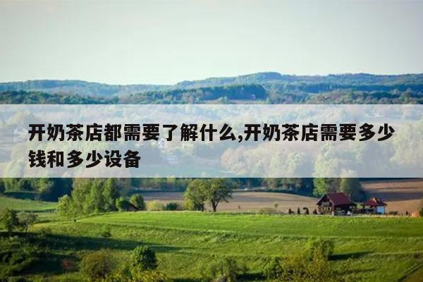 开奶茶店都需要了解什么,开奶茶店需要多少钱和多少设备