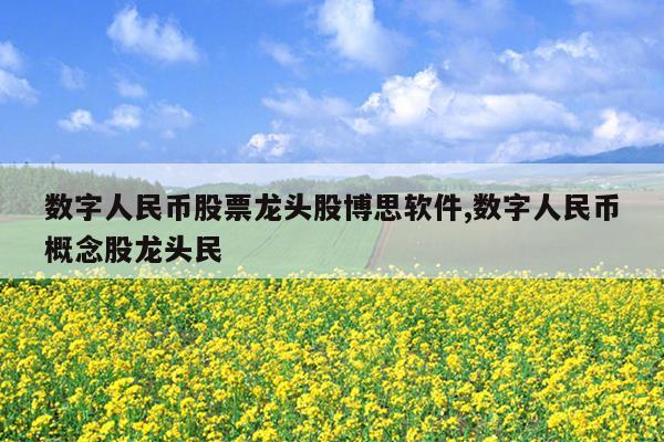 数字人民币股票龙头股博思软件,数字人民币概念股龙头民