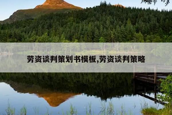 劳资谈判策划书模板,劳资谈判策略