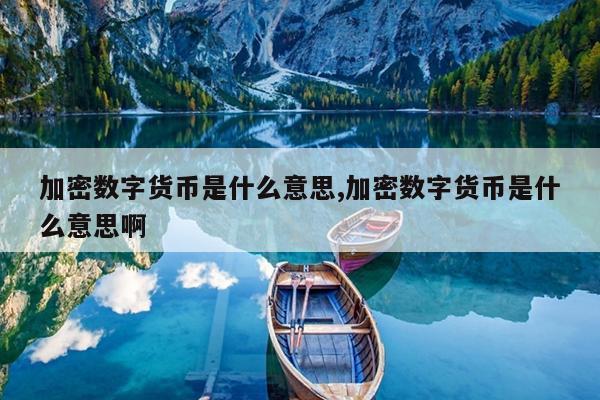 加密数字货币是什么意思,加密数字货币是什么意思啊