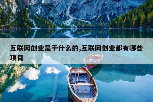 互联网创业是干什么的,互联网创业都有哪些项目