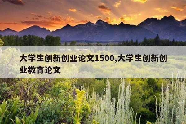 大学生创新创业论文1500,大学生创新创业教育论文