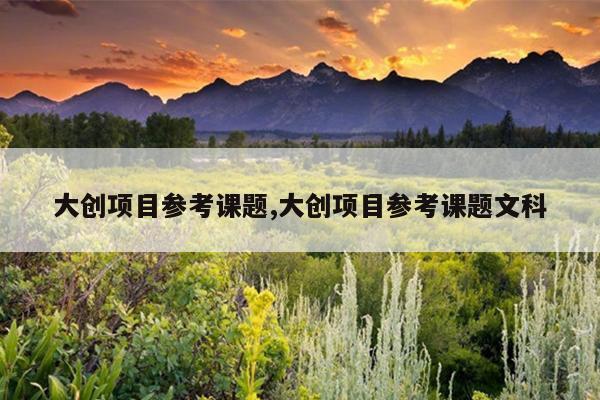 大创项目参考课题,大创项目参考课题文科