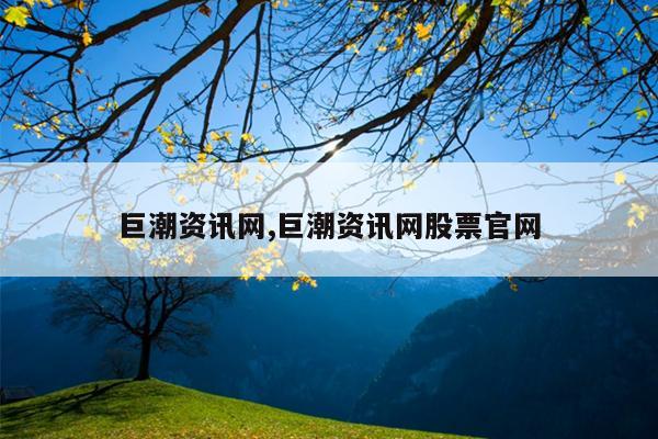 巨潮资讯网,巨潮资讯网股票官网