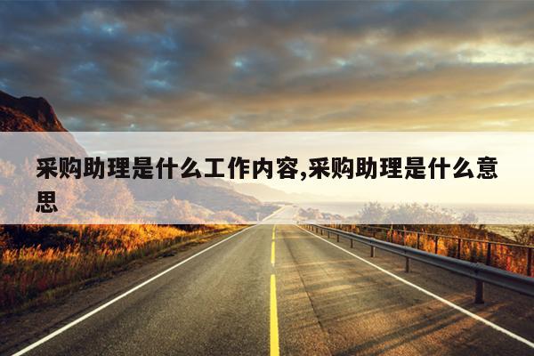 采购助理是什么工作内容,采购助理是什么意思