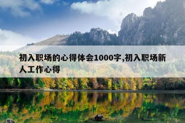 初入职场的心得体会1000字,初入职场新人工作心得