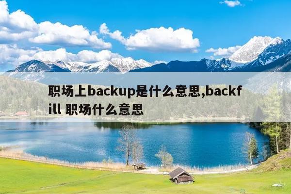 职场上backup是什么意思,backfill 职场什么意思