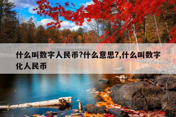 什么叫数字人民币?什么意思?,什么叫数字化人民币