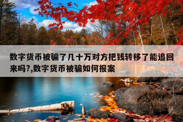 数字货币被骗了几十万对方把钱转移了能追回来吗?,数字货币被骗如何报案
