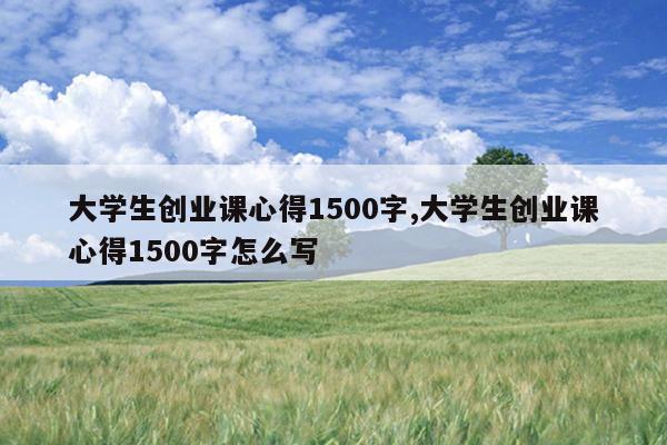 大学生创业课心得1500字,大学生创业课心得1500字怎么写