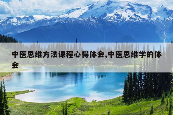 中医思维方法课程心得体会,中医思维学的体会