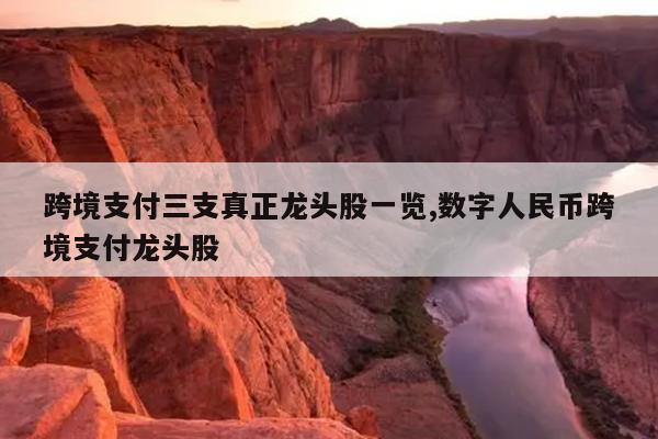 跨境支付三支真正龙头股一览,数字人民币跨境支付龙头股