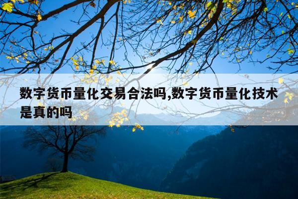 数字货币量化交易合法吗,数字货币量化技术是真的吗