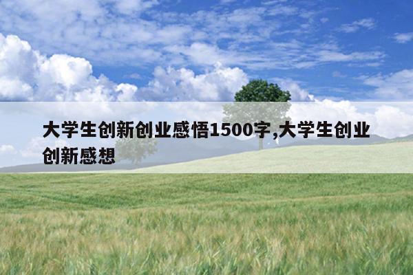 大学生创新创业感悟1500字,大学生创业创新感想