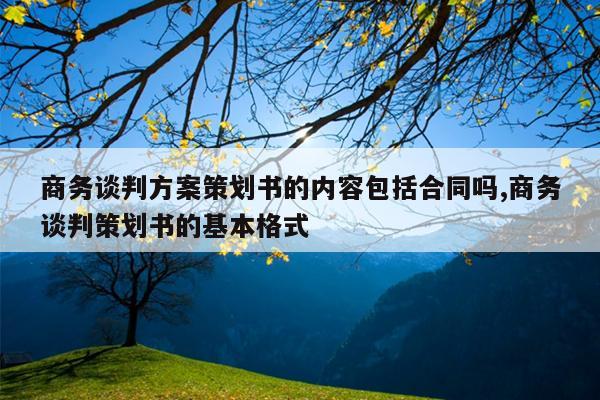 商务谈判方案策划书的内容包括合同吗,商务谈判策划书的基本格式