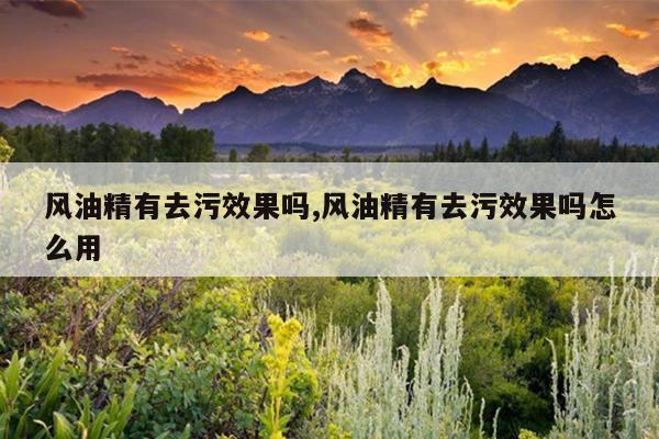 风油精有去污效果吗,风油精有去污效果吗怎么用