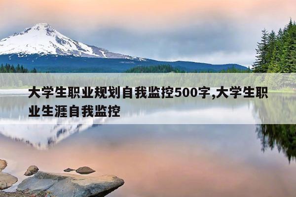大学生职业规划自我监控500字,大学生职业生涯自我监控