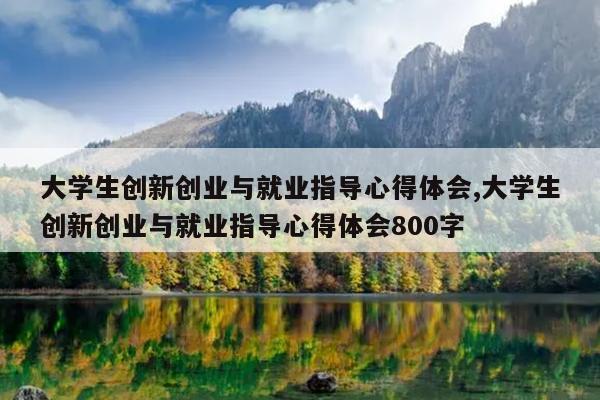 大学生创新创业与就业指导心得体会,大学生创新创业与就业指导心得体会800字