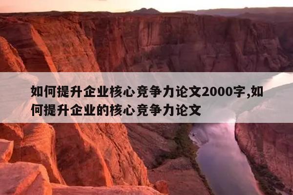 如何提升企业核心竞争力论文2000字,如何提升企业的核心竞争力论文