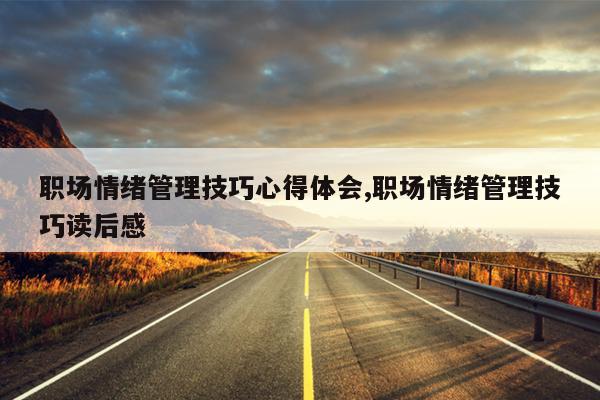 职场情绪管理技巧心得体会,职场情绪管理技巧读后感