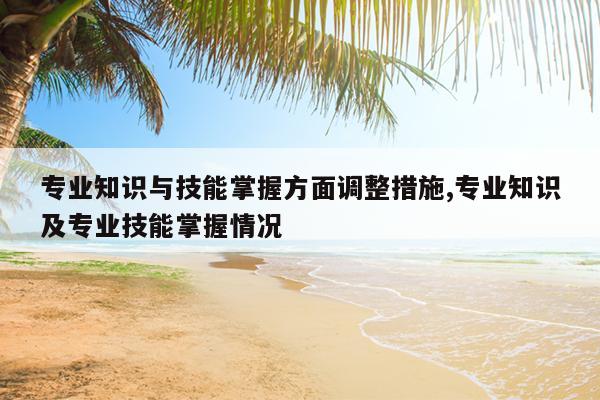 专业知识与技能掌握方面调整措施,专业知识及专业技能掌握情况