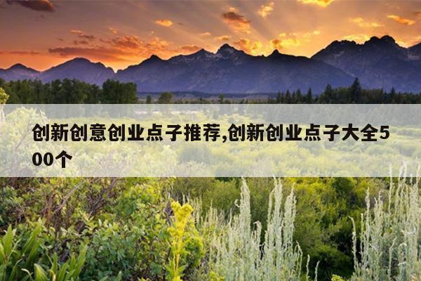 创新创意创业点子推荐,创新创业点子大全500个