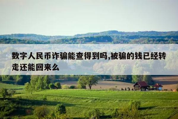 数字人民币诈骗能查得到吗,被骗的钱已经转走还能回来么