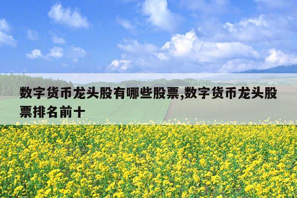 数字货币龙头股有哪些股票,数字货币龙头股票排名前十