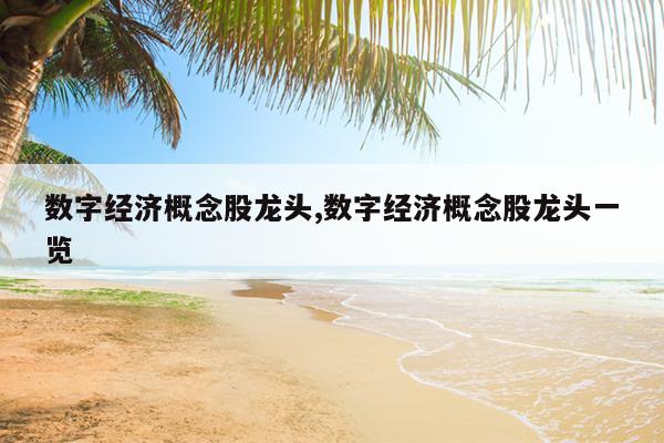 数字经济概念股龙头,数字经济概念股龙头一览