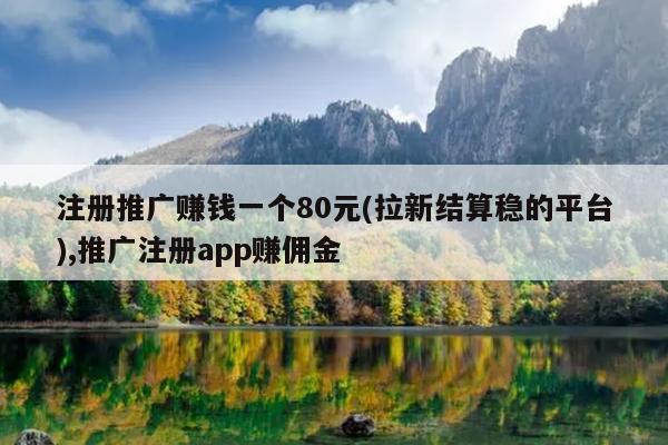 注册推广赚钱一个80元(拉新结算稳的平台),推广注册app赚佣金