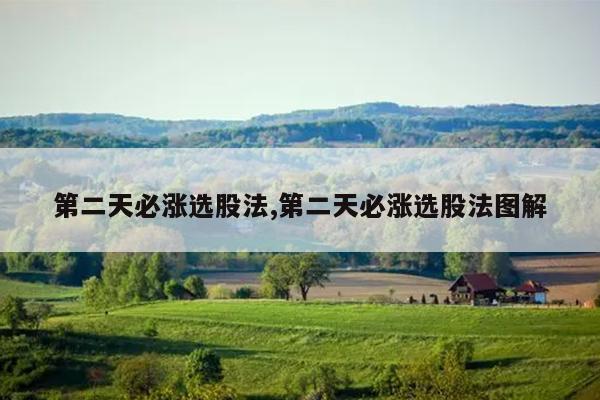 第二天必涨选股法,第二天必涨选股法图解