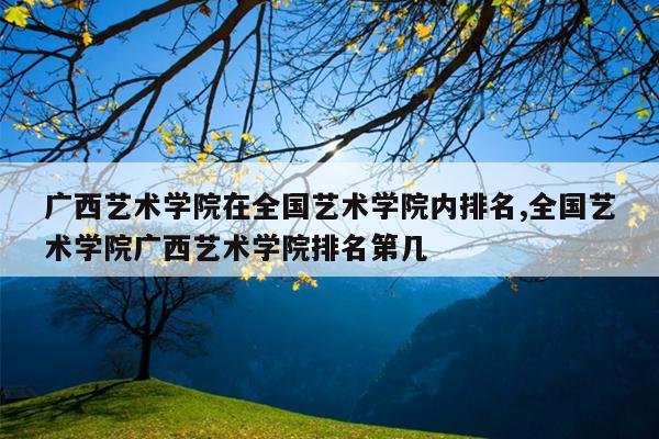 广西艺术学院在全国艺术学院内排名,全国艺术学院广西艺术学院排名第几